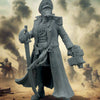 3D printed Krieg Commissar miniature by Last Hope Miniatures, detailed model figure with military uniform and weapon for tabletop gaming.