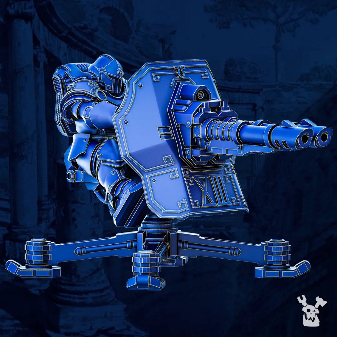 3D printed Legio Prime Victrix Support Turret model by Last Hope Miniatures, detailed with mechanical and sci-fi elements.