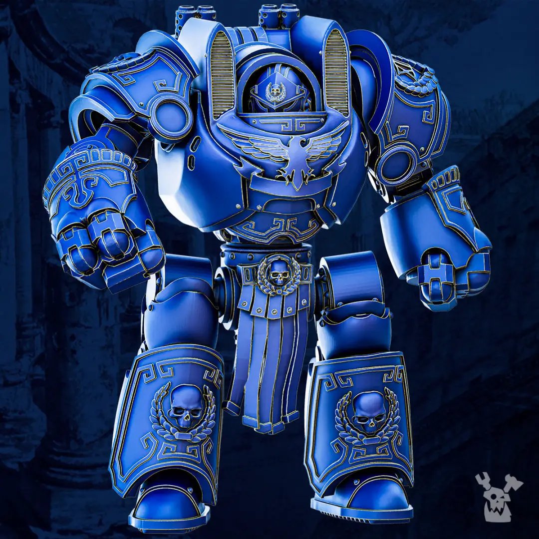 3D printed Legio Victrix Colossus model by Last Hope Miniatures, detailed gray-scale miniature for tabletop gaming.
