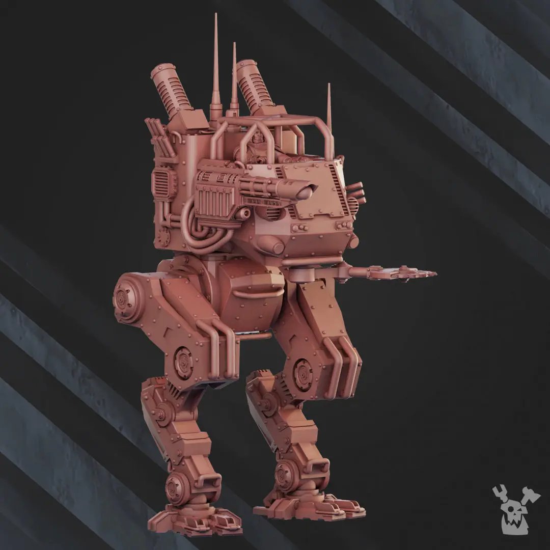 3D printed Light Stomper Mech model by Last Hope Miniatures, featuring detailed mechanical armor and futuristic design.