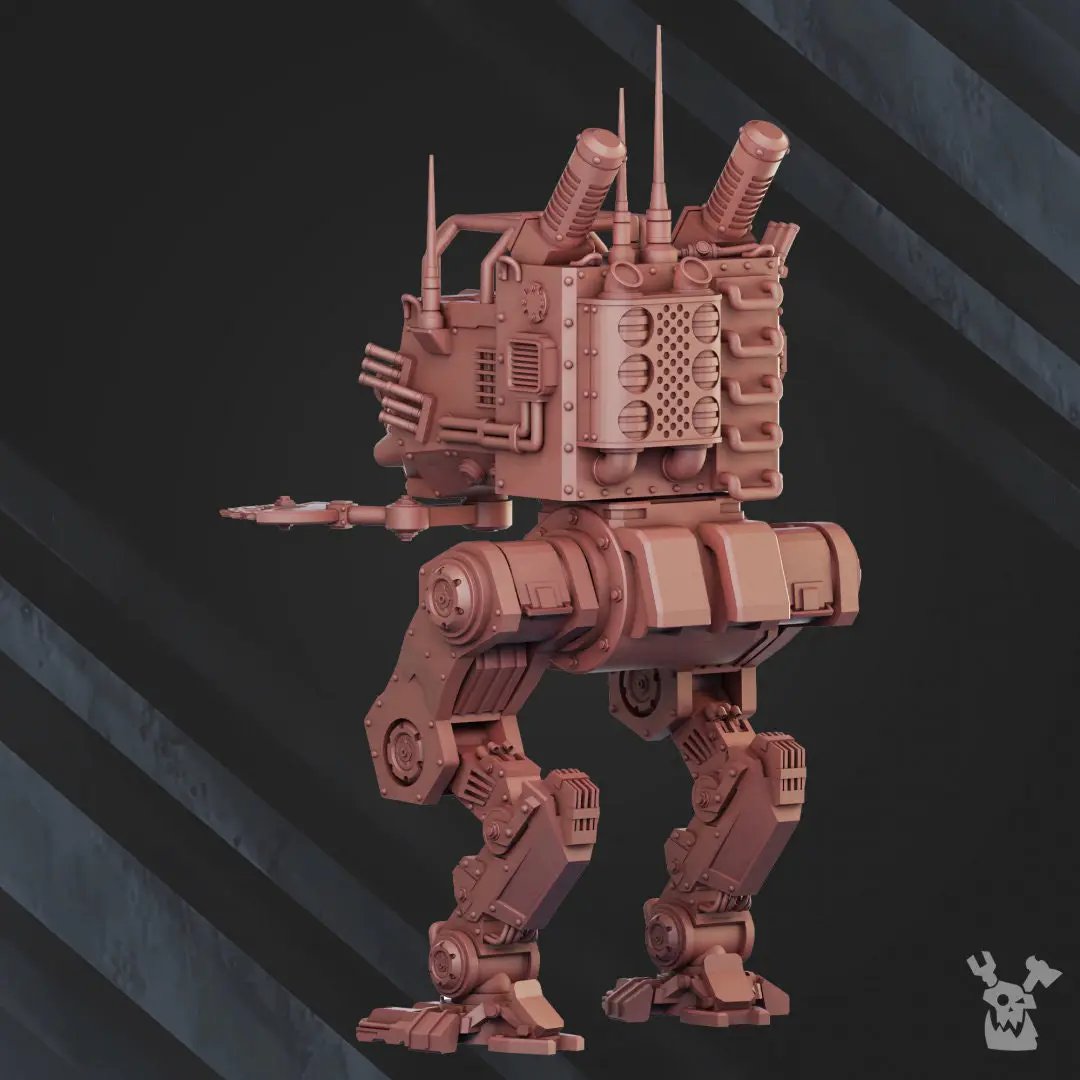 3D printed Light Stomper Mech model by DakkaDakka, detailed miniature from Last Hope Miniatures, showcasing mechanical design and intricate features.