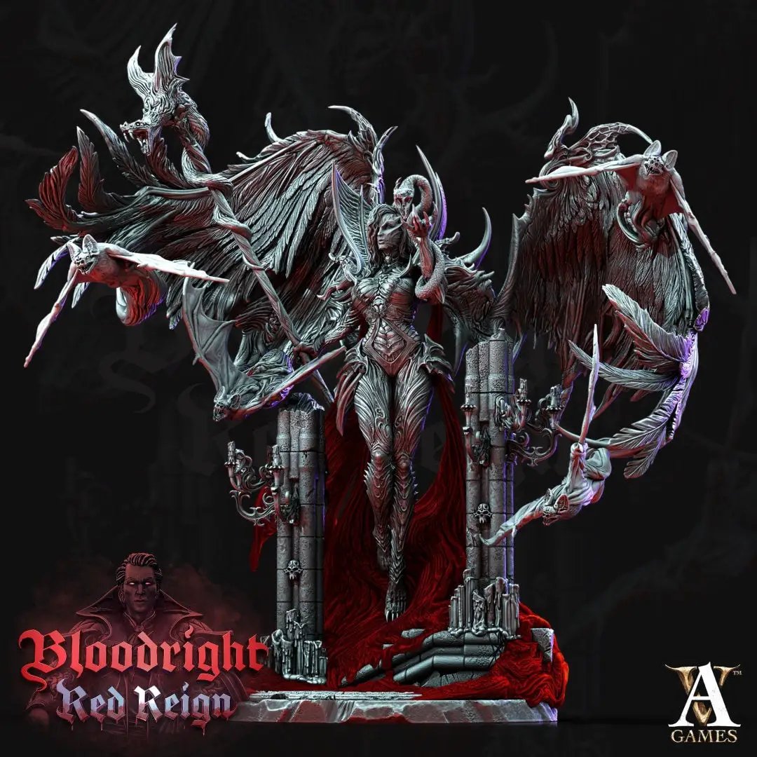 3D printed Lilith model by Last Hope Miniatures from Archvillain Games, detailed fantasy figure with intricate design and dynamic pose.