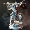 3D printed Lion-folk Barbarian model by Last Hope Miniatures, detailed fantasy figure from DM Stash.