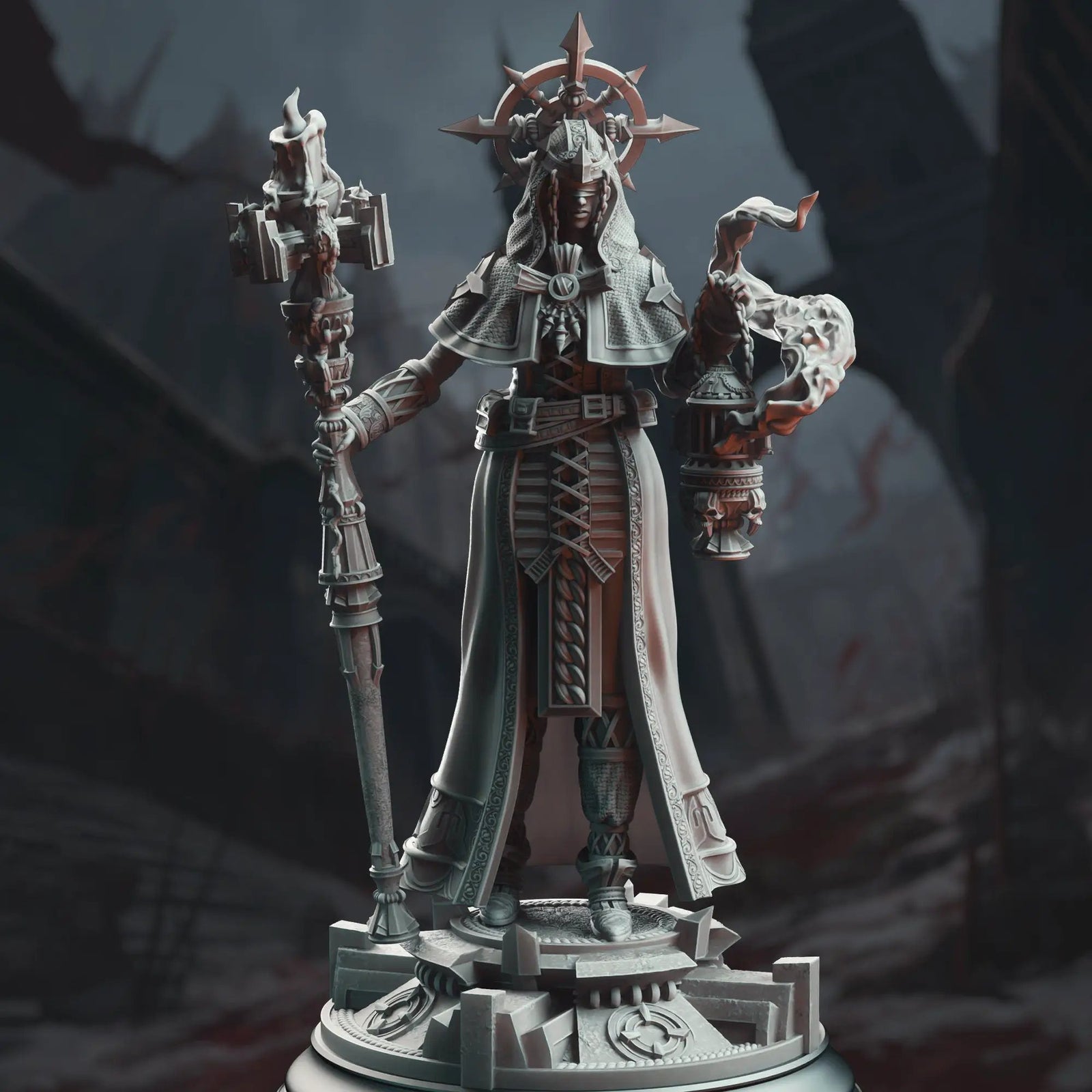 3D printed Maiden Cleric model by Last Hope Miniatures from DM Stash, detailed fantasy figure for tabletop gaming.