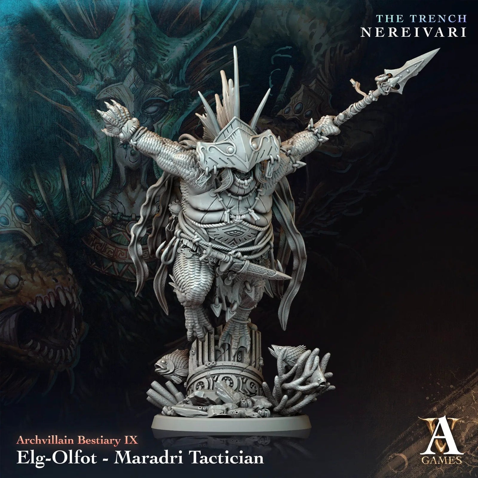 3D printed Maradri Tactician model by Last Hope Miniatures for Archvillain Games, featuring detailed fantasy character design.