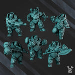 3D printed Mithril Clan Sentinels model by Last Hope Miniatures, featuring detailed miniature figures on a display base.