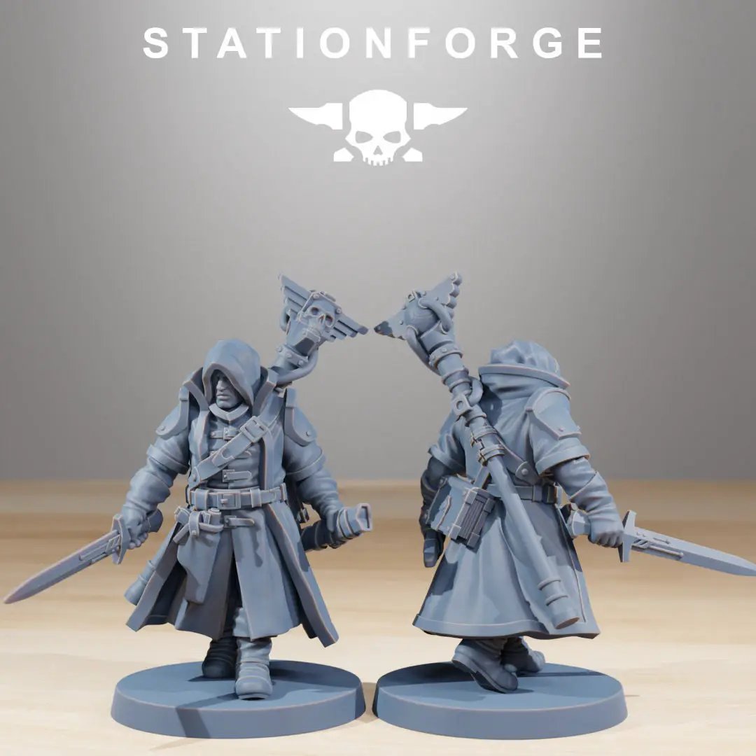 Detailed 3D printed National Guard Scholar model by StationForge Miniatures, showcasing intricate design and craftsmanship.