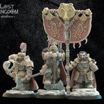 3D printed Niavellir Dwarf Command Group model by Lost Kingdom Miniatures, featuring detailed dwarf figures in commanding poses.