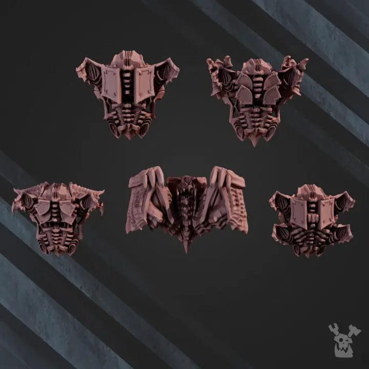 Five 3D printed nocturnal backpack models by Last Hope Miniatures, detailed miniature accessories for tabletop gaming.