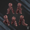 Set of five 3D printed nocturnal bodies models from Last Hope Miniatures, featuring detailed dark-themed figure parts.