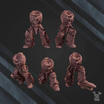 Set of five 3D printed nocturnal bodies models from Last Hope Miniatures, featuring detailed dark-themed figure parts.