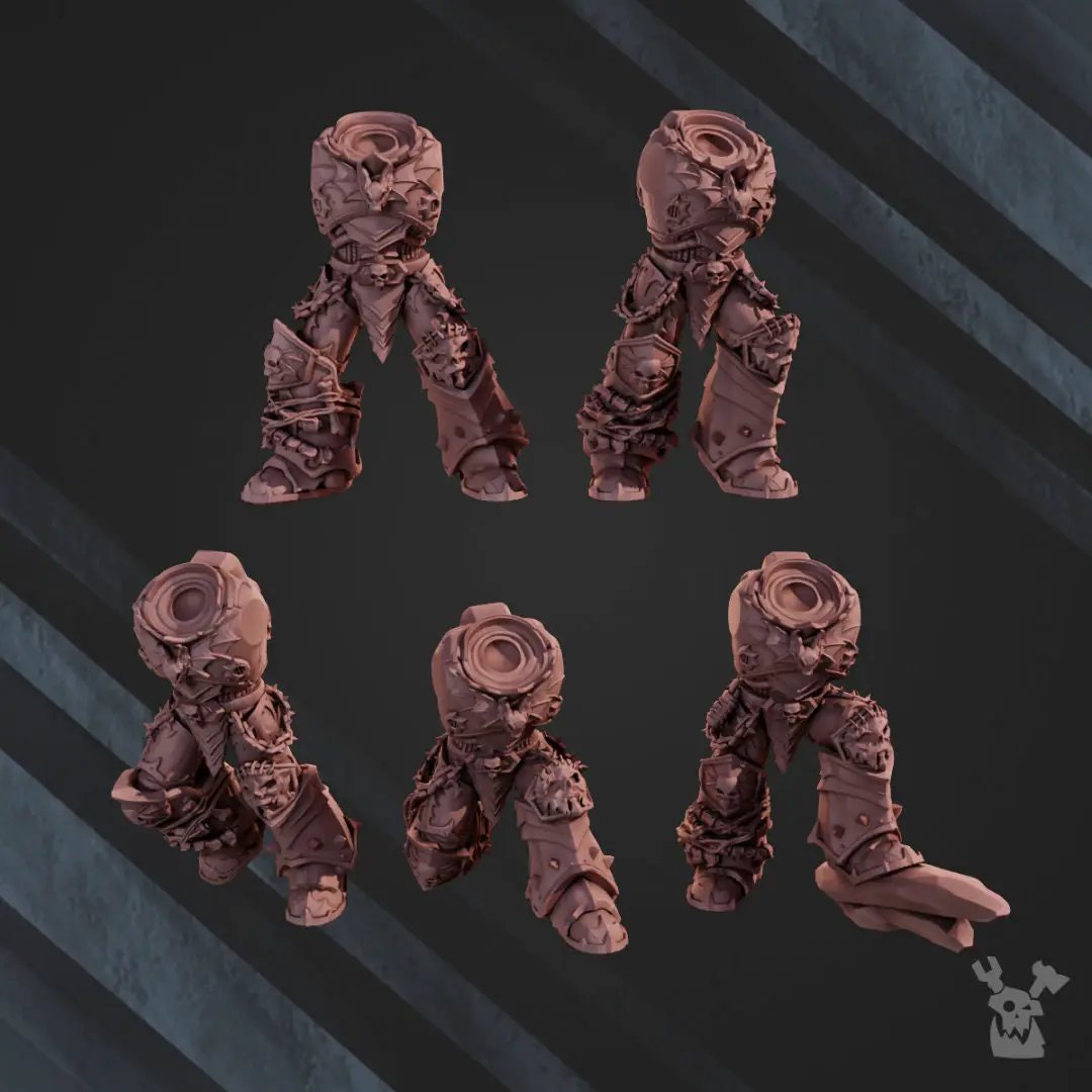 Set of five 3D printed nocturnal bodies models from Last Hope Miniatures, featuring detailed dark-themed figure parts.