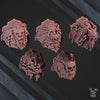 Set of 10 3D printed Nocturnal Shoulder Pads for models by Last Hope Miniatures, featuring detailed dark-themed armor accessories.
