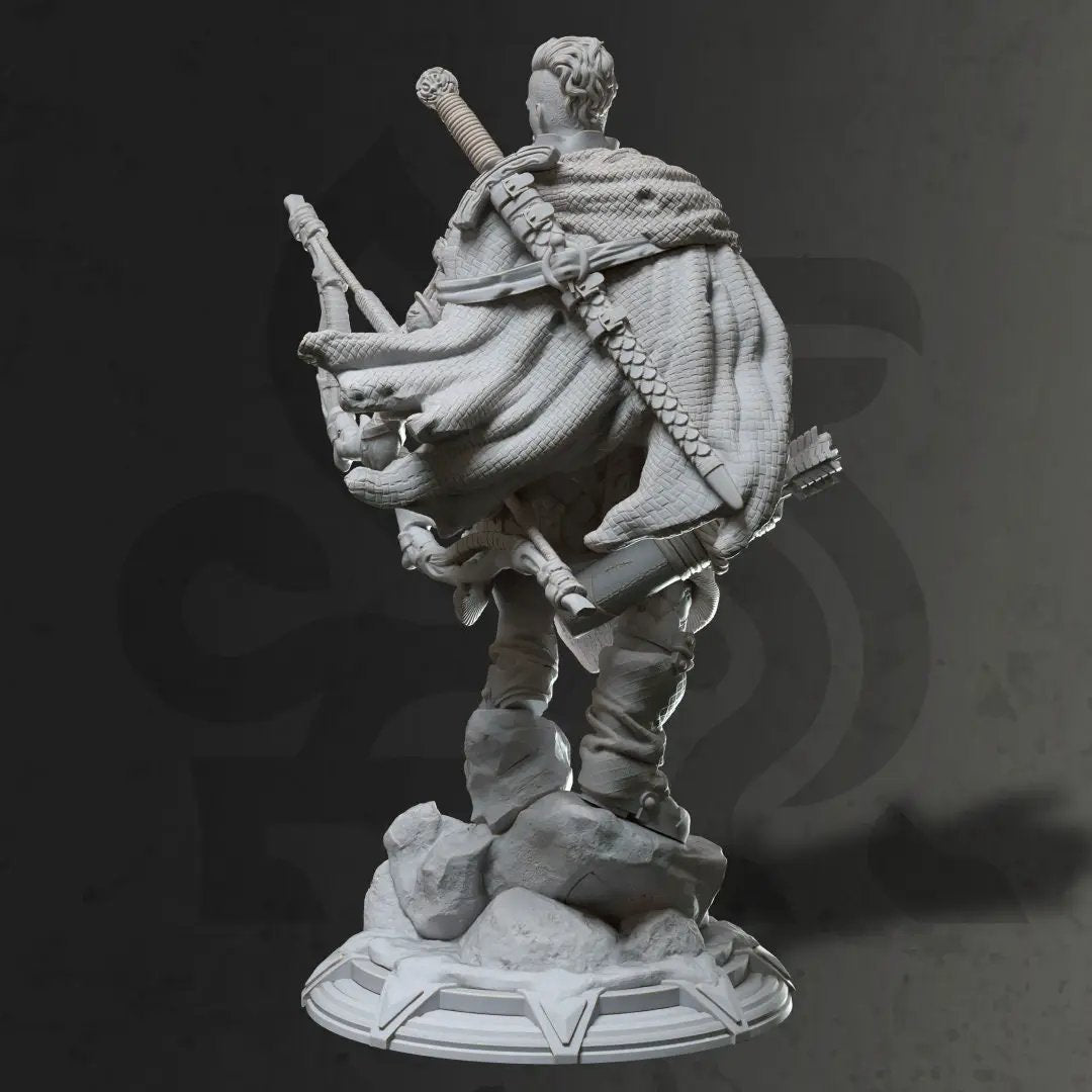 3D printed Northern Ranger model by Last Hope Miniatures, featuring detailed armor and weaponry in a dynamic pose.