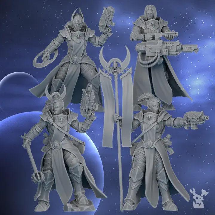 3D printed Nova Star Squad model by Last Hope Miniatures, featuring ten detailed space-themed miniatures from DakkaDakka Miniatures.