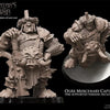 3D printed Ogre Mercenary Captain model by Last Hope Miniatures for Avatars of War, featuring detailed armor and fierce expression.