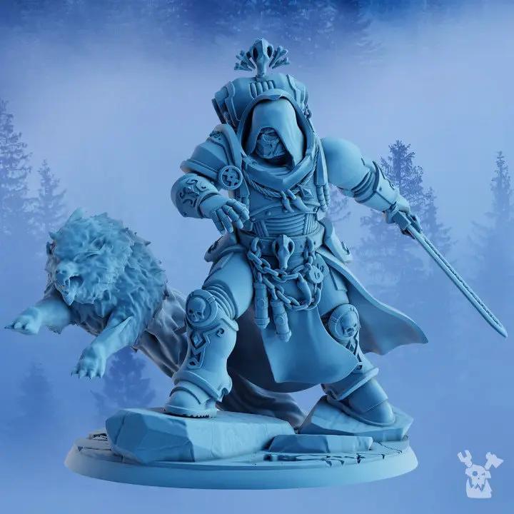 3D printed model of Ölaf the White Fang by DakkaDakka, a detailed fantasy creature from Last Hope Miniatures.