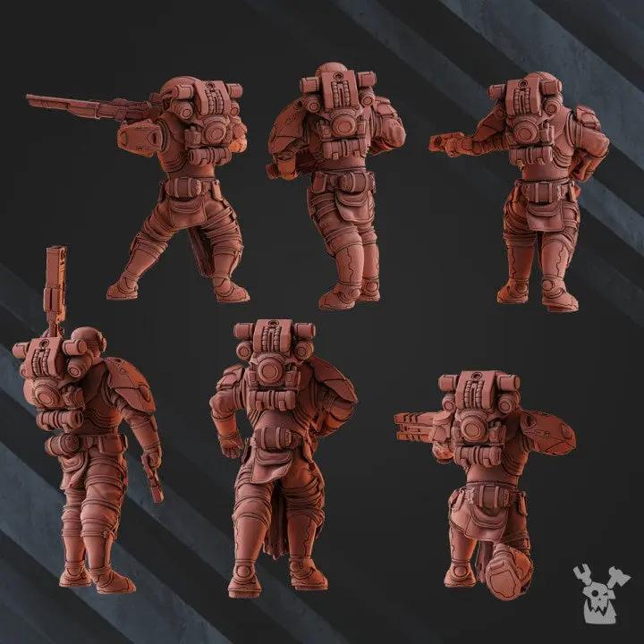 3D printed Operations Team x6 model by Last Hope Miniatures, featuring detailed figures for tabletop gaming.