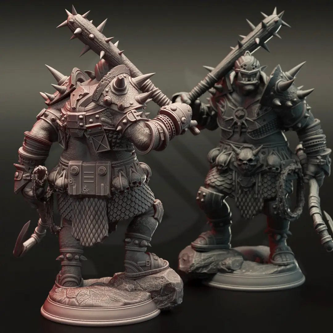 3D printed Orc War Captain model by Last Hope Miniatures, detailed orc figure with armor and weapons from DM Stash.