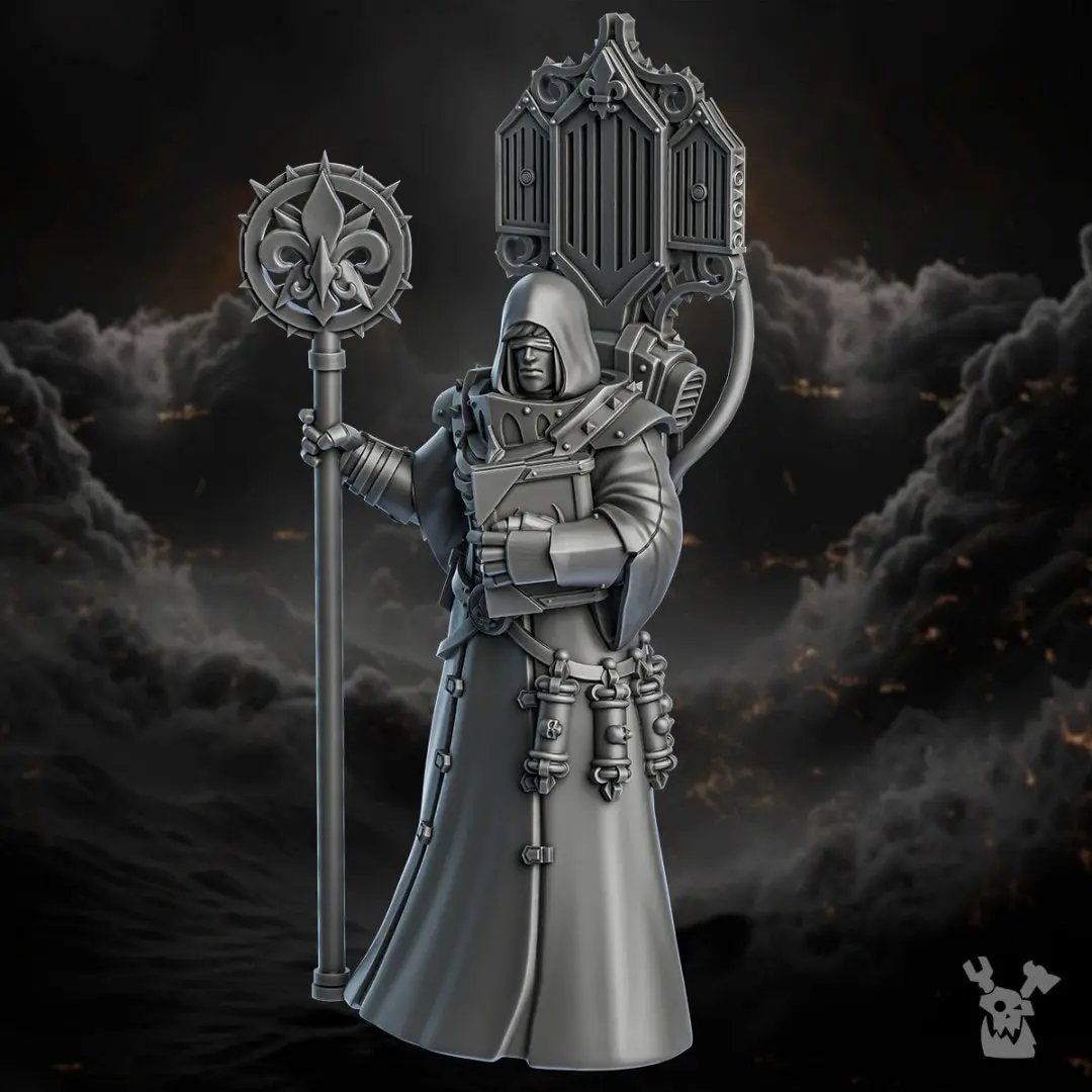 3D printed Order of Repentance Herald model by Last Hope Miniatures, from DakkaDakka Miniatures, showing detailed miniature figure.