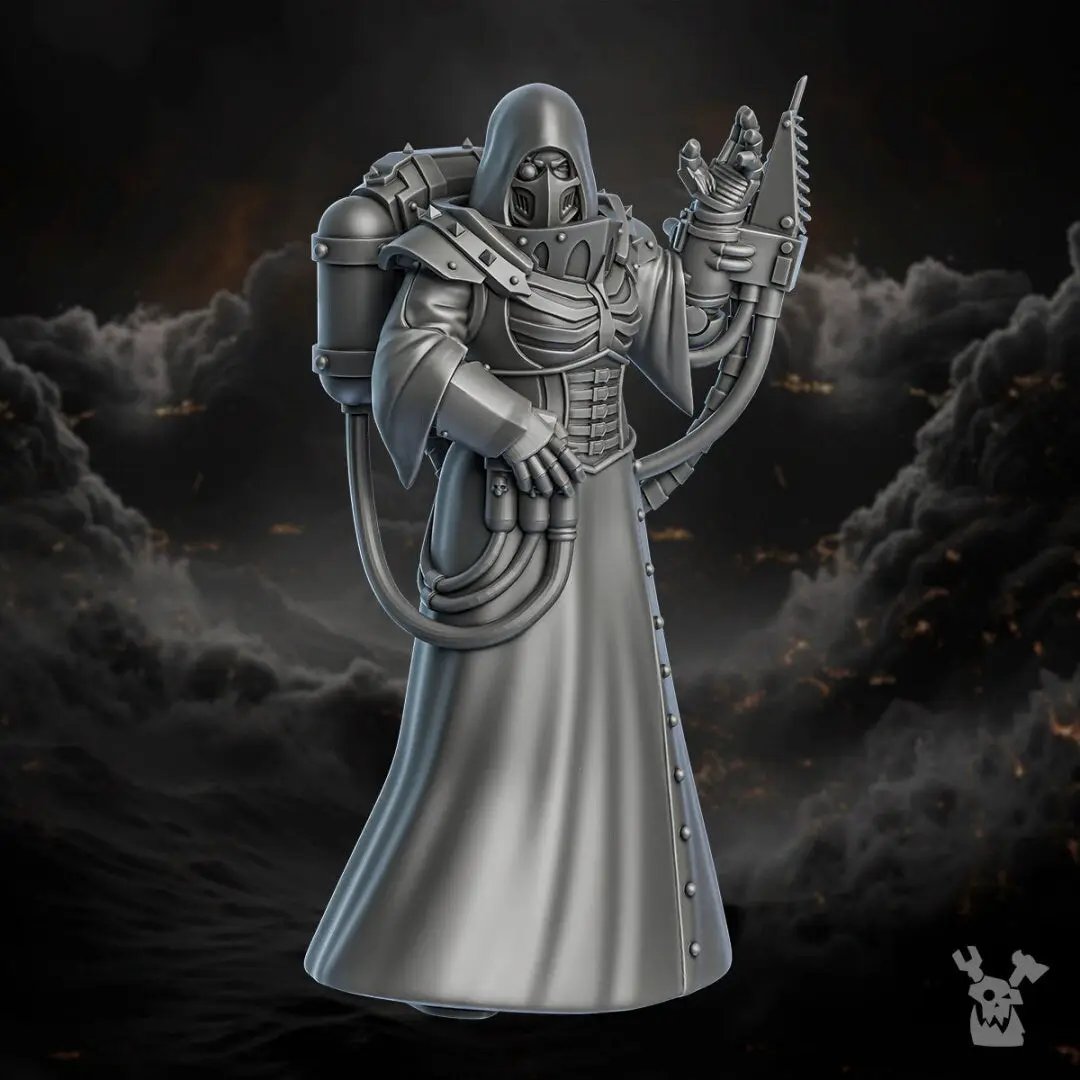 3D printed Order of Repentance Medic model by DakkaDakka Miniatures, displayed on a plain background, showcasing detailed miniature craftsmanship.