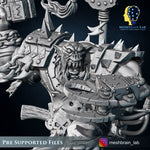 3D printed Ork Boss Big Klaw model by Last Hope Miniatures, featuring detailed Ork character with large claw weapon from Meshbrain Labs.