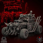 3D printed Ork Hottruck model by Last Hope Miniatures, featuring detailed green Ork figure and rugged vehicle design.