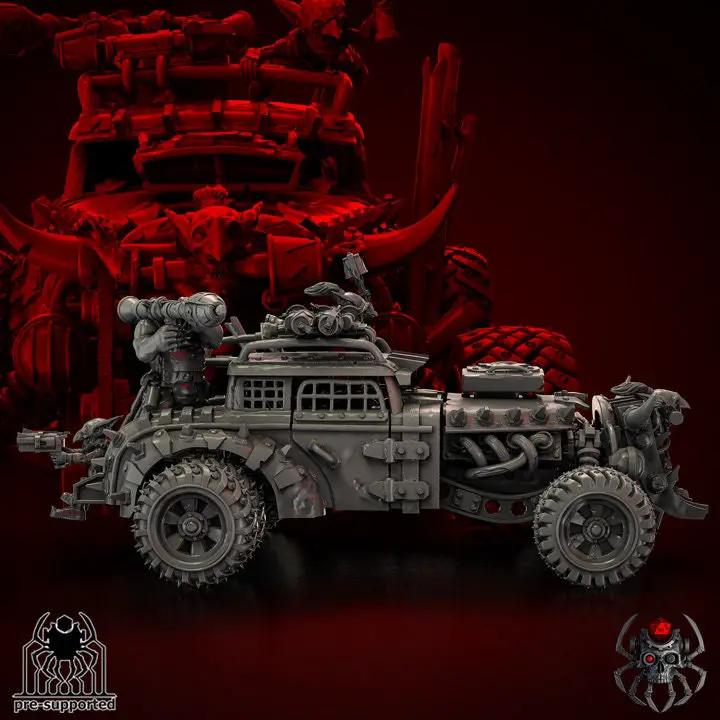 3D printed Ork Hottruck model by Last Hope Miniatures, featuring detailed miniature design for tabletop gaming and display.