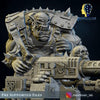 3D printed Ork Pirate model with Big Bada Boom flamethrower by Last Hope Miniatures, detailed miniature figure from Meshbrain Labs.