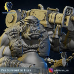 3D printed Ork Pirate Harpooner model by Meshbrain Labs, detailed miniature figure from Last Hope Miniatures.