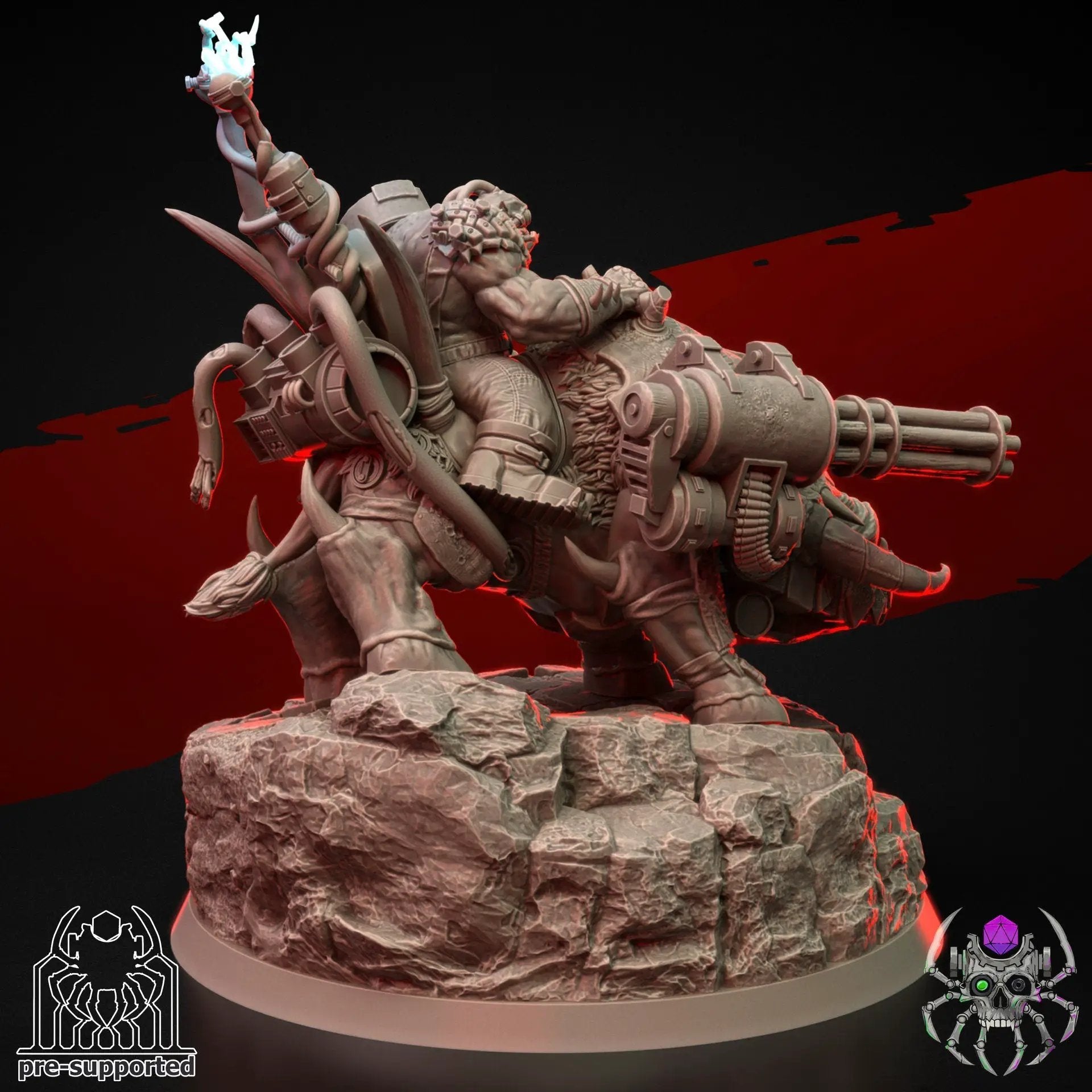 3D printed Ork Raider model by Last Hope Miniatures, detailed miniature figure with rugged armor and weaponry, designed for tabletop gaming.