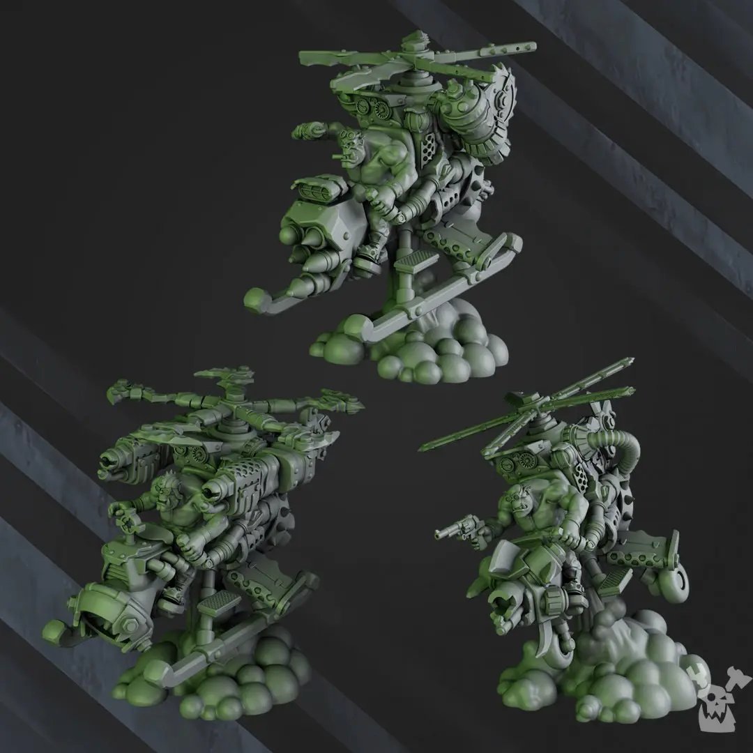 3D printed Ork Spinny Flyaz model by DakkaDakka Miniatures, detailed miniatures for tabletop gaming, by Last Hope Miniatures.