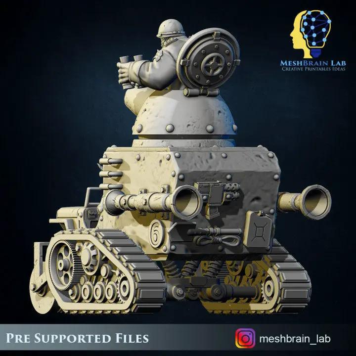 3D printed Ork Super Tank model by Meshbrain Labs, detailed miniature from Last Hope Miniatures collection.