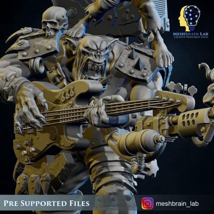 3D printed Ork Warboss Jarriz "The Beast" model by Last Hope Miniatures, detailed orc warrior with armor and weaponry.