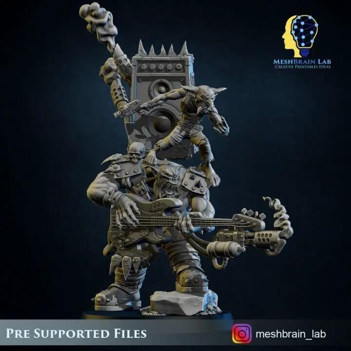 3D printed Ork Warboss Jarriz "The Beast" model by Last Hope Miniatures, detailed orc figure with armor and weaponry.