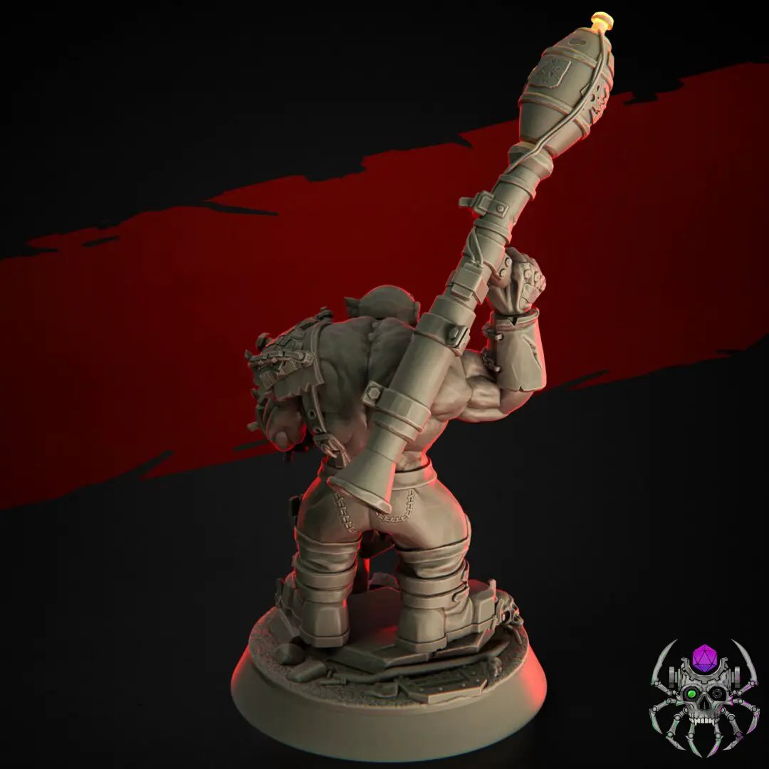 Group of nine 3D printed Ork Wasteland Marauders models by Last Hope Miniatures, detailed orc figures for tabletop gaming.