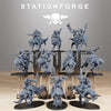 Three 3D printed Orkaz Beast Riders miniatures by StationForge for Last Hope Miniatures, detailed fantasy model figures.