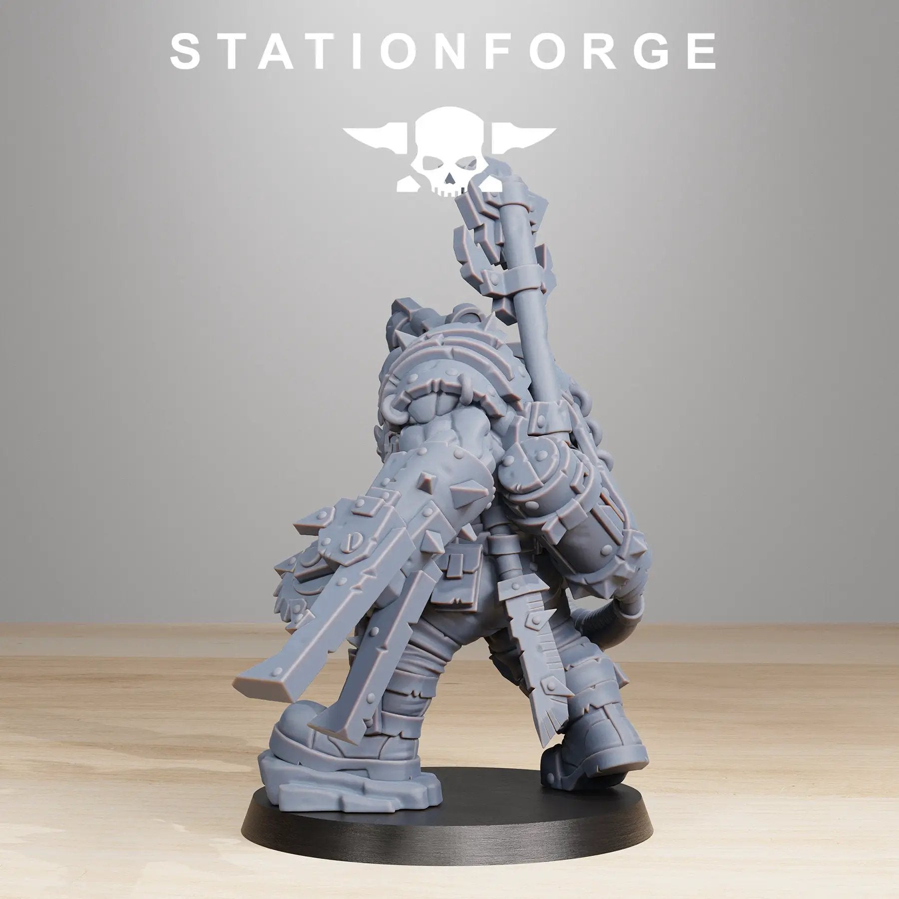 3D printed Orkaz BlackSkull model by StationForge Miniatures, detailed black skull figure from Last Hope Miniatures collection