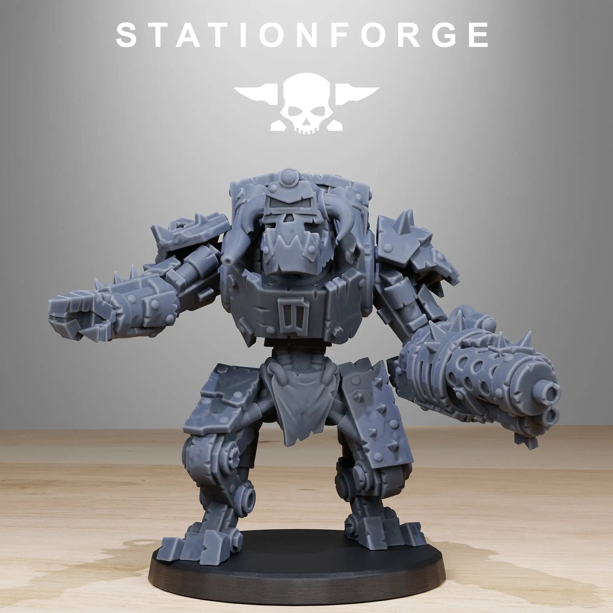 3D printed Orkaz Bot Infantry model by Last Hope Miniatures from StationForge Miniatures, featuring detailed robotic design.
