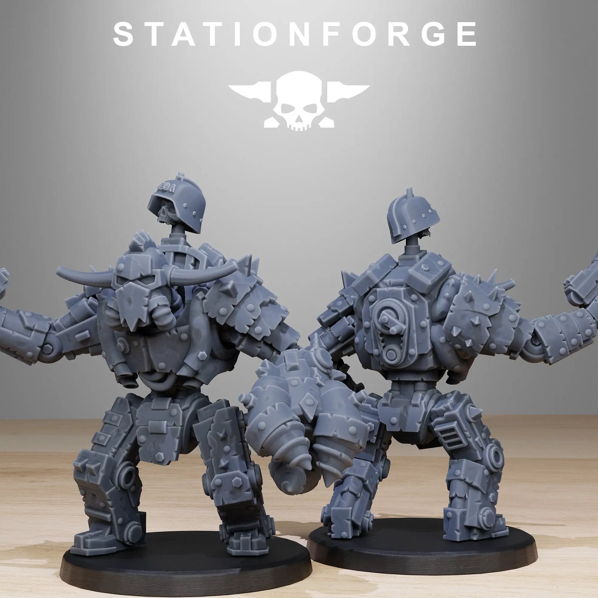 3D printed Orkaz Bots Infantry model by StationForge Miniatures, featuring detailed sci-fi robot figures from Last Hope Miniatures.
