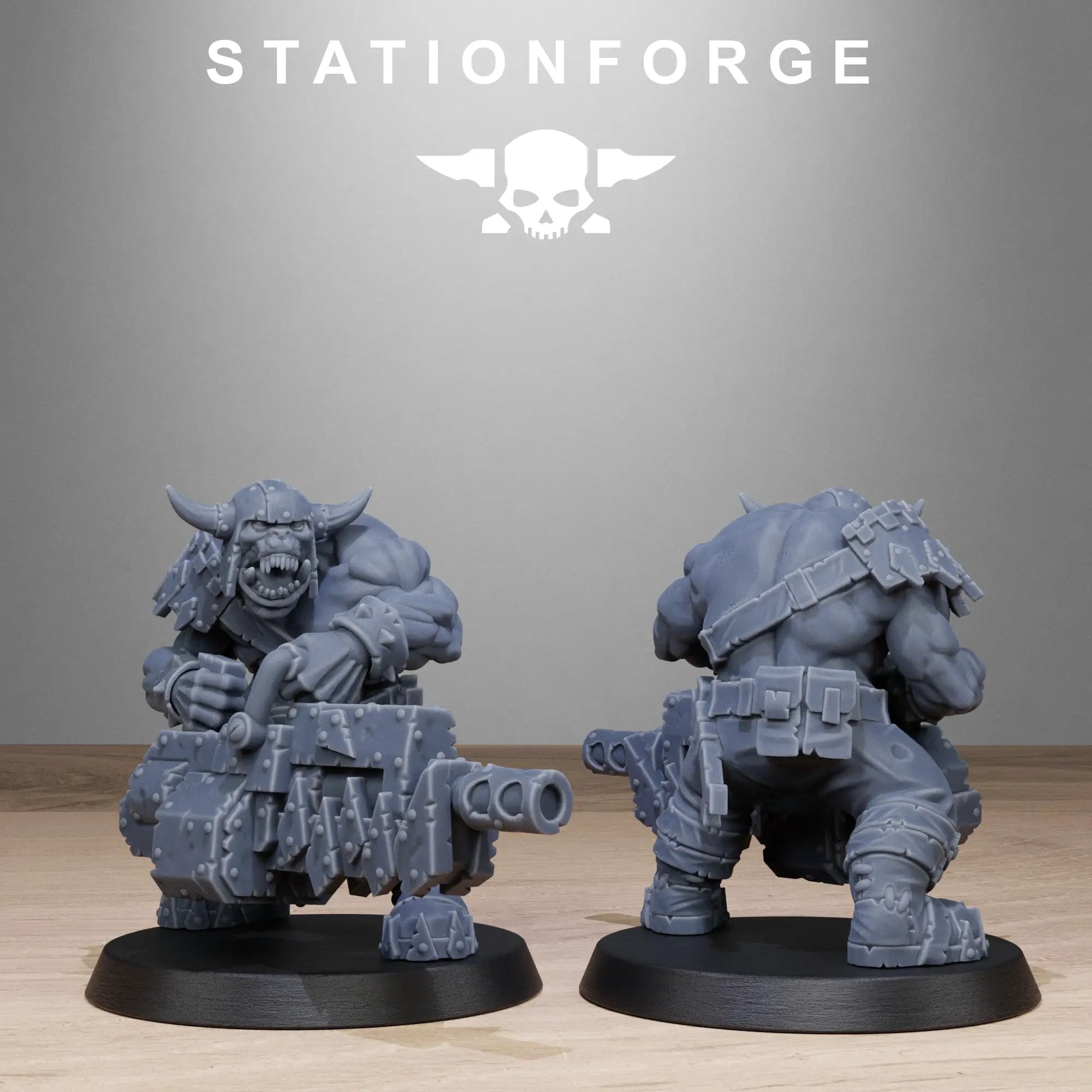 3D printed Orkaz Bros Infantry model by StationForge Miniatures, detailed miniature figure for tabletop gaming.