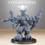 3D printed Orkaz Exo Boss model by Last Hope Miniatures, featuring intricate armor and robotic design from StationForge Miniatures.