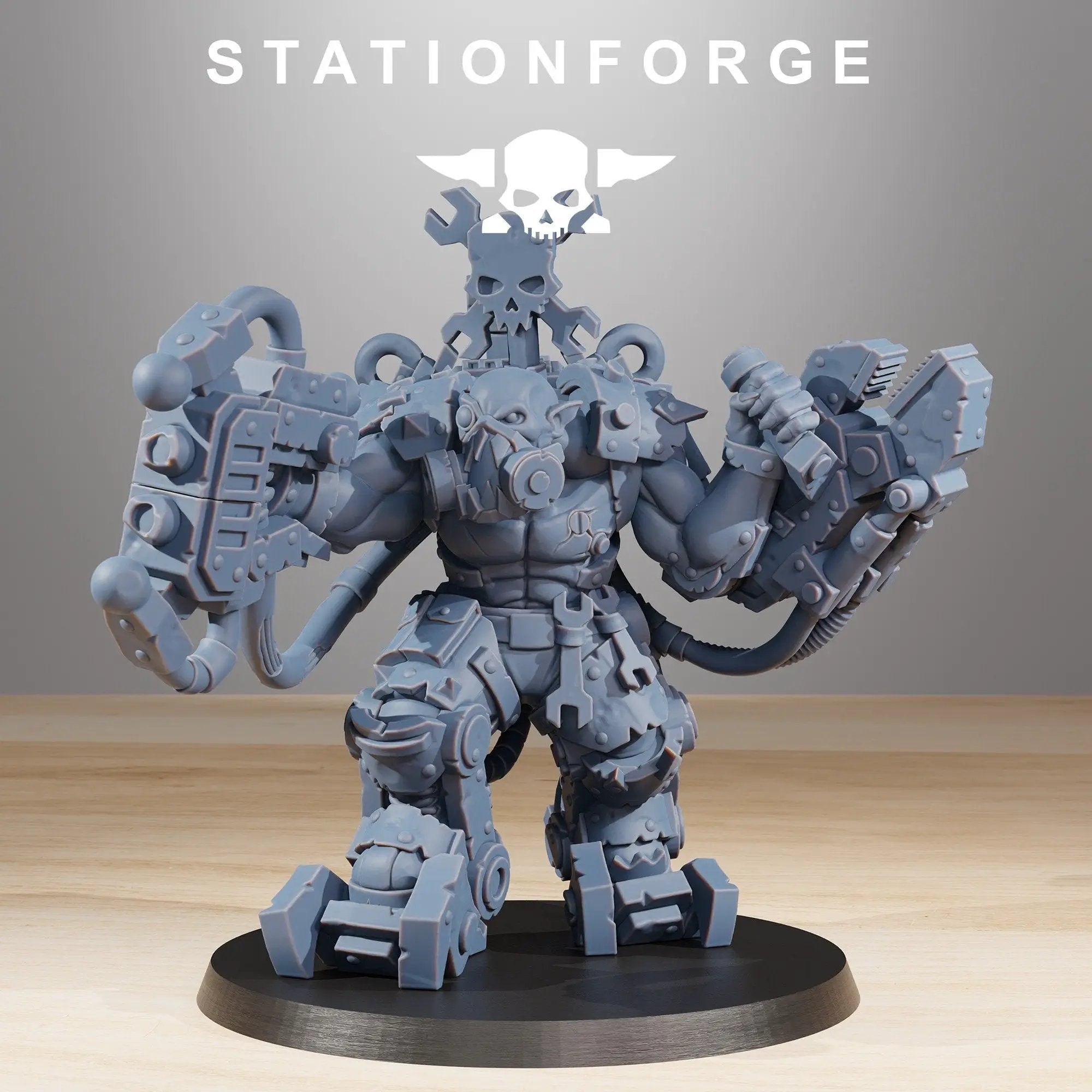3D printed Orkaz Exo Boss model by StationForge Miniatures for Last Hope Miniatures, showing detailed sci-fi creature figure.