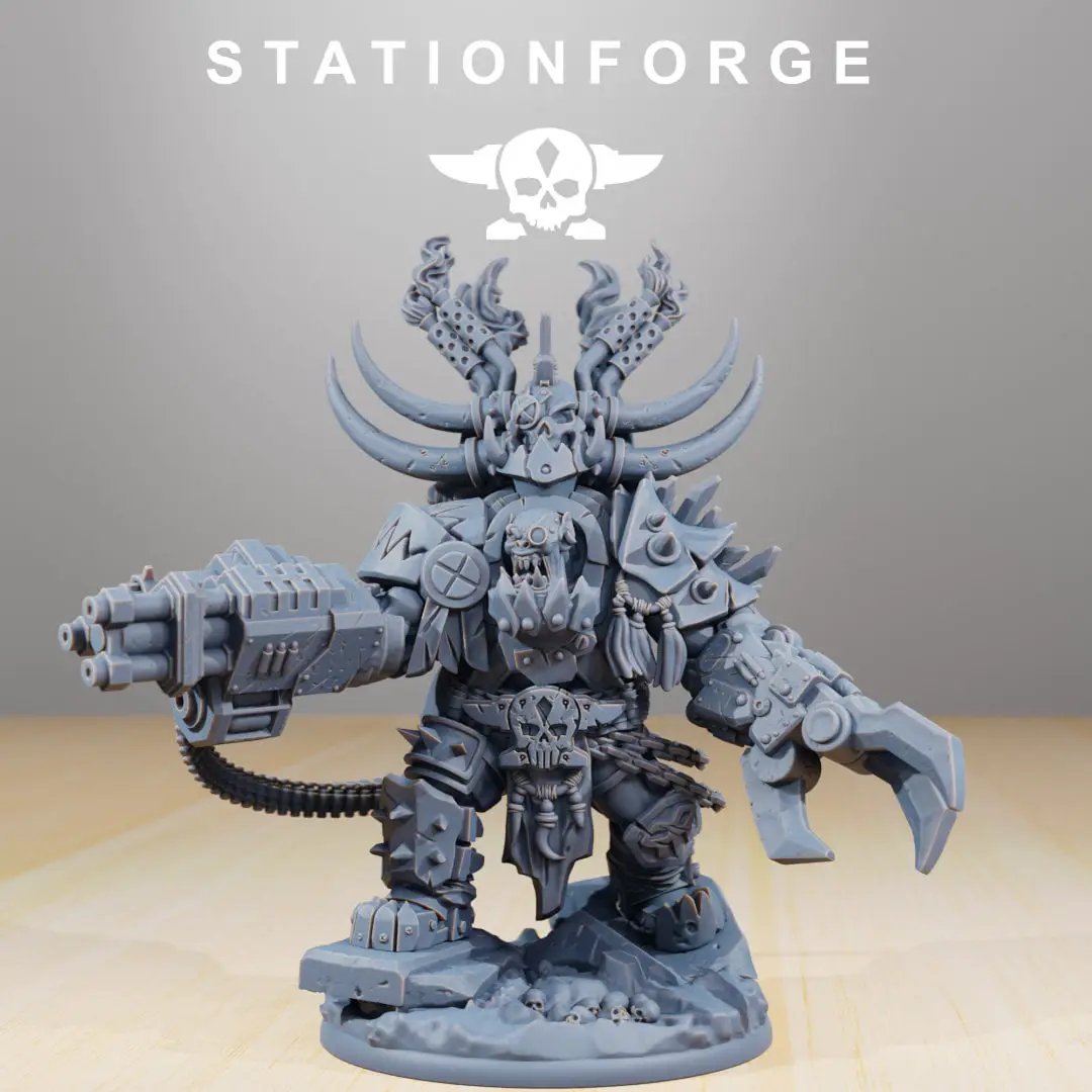 3D printed Orkaz Grand Nutta model by Last Hope Miniatures, featuring detailed design and intricate textures from StationForge Miniatures.