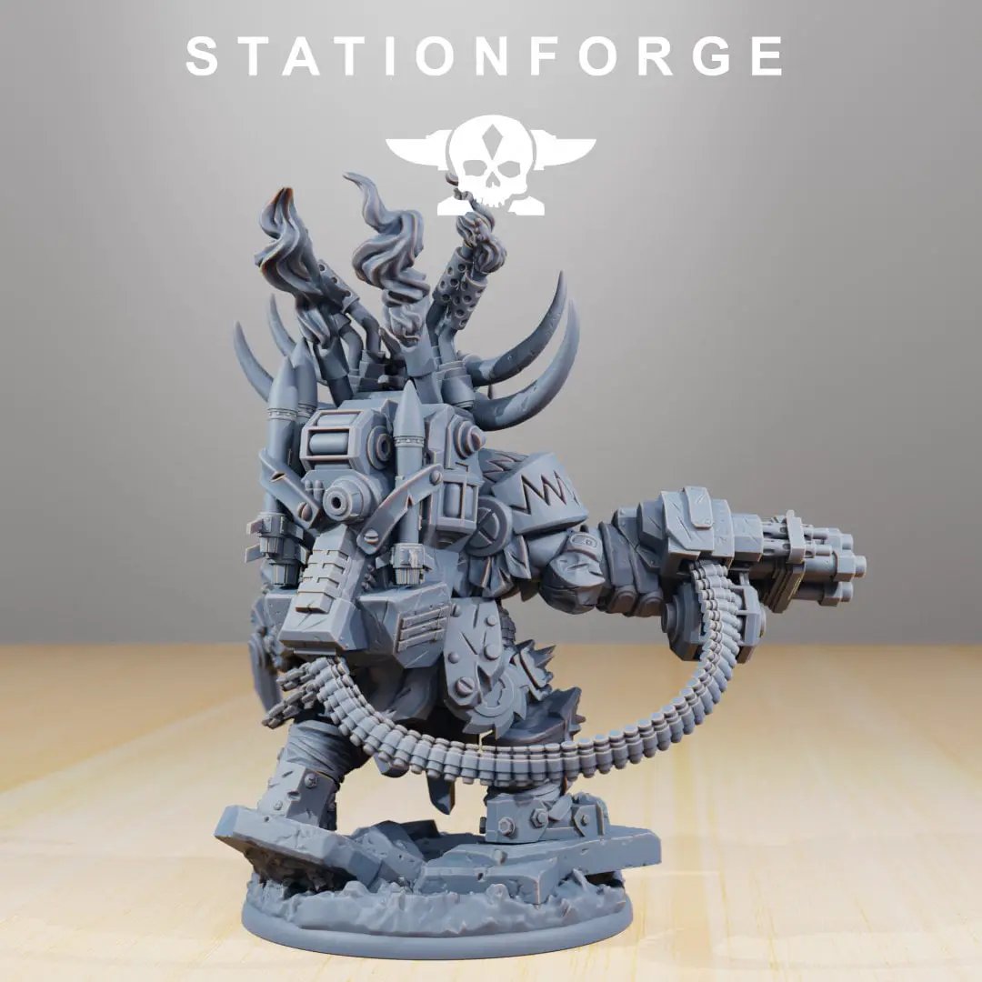 3D printed Orkaz Grand Nutta model by StationForge Miniatures, detailed miniature figure from Last Hope Miniatures collection.