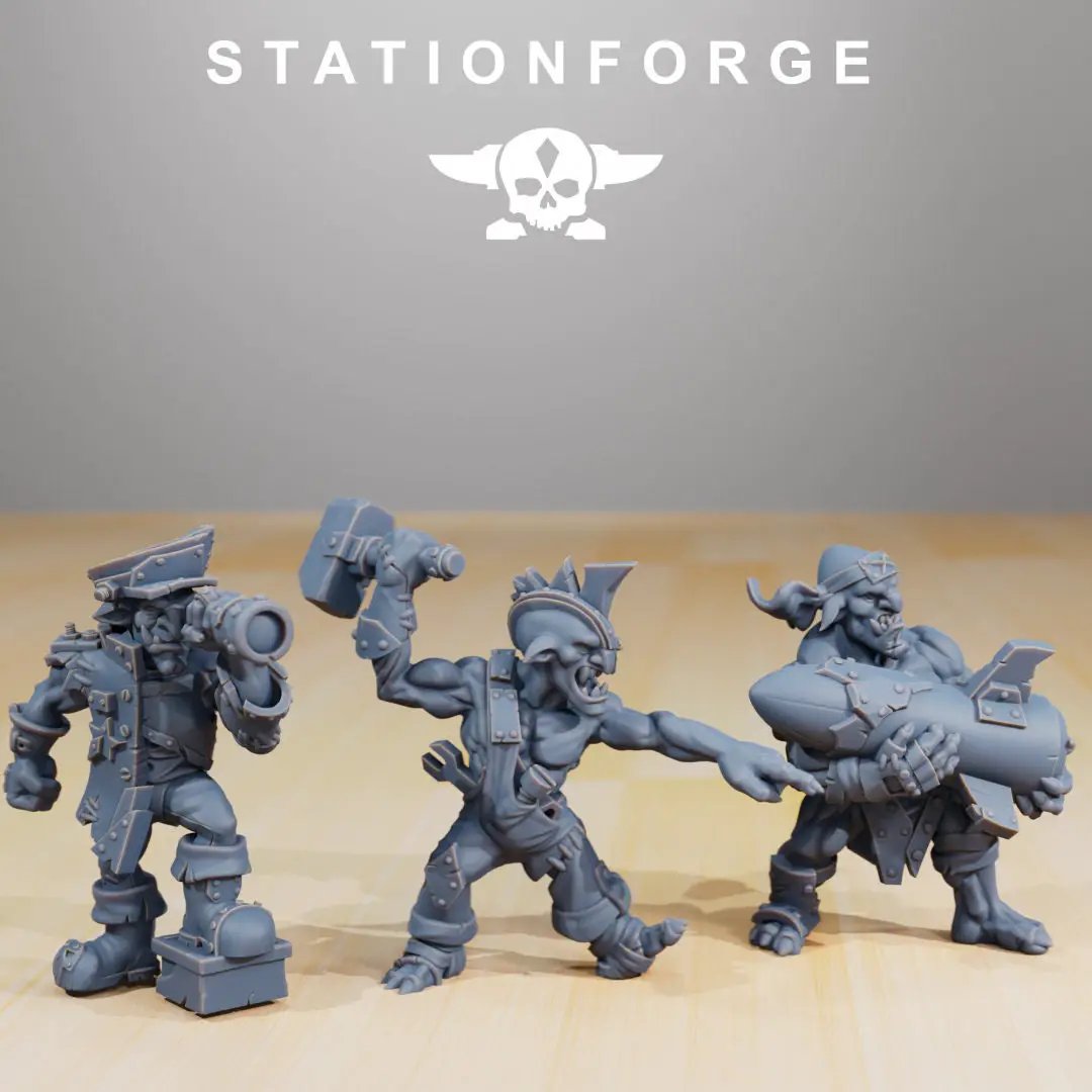 3D printed Orkaz Mega Steppa model by Last Hope Miniatures, featuring detailed miniature figurine from StationForge Miniatures series.