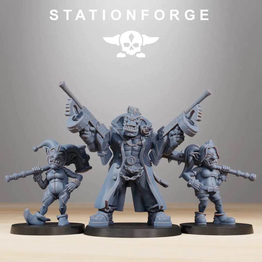 3D printed Orkaz Mobsta model by Last Hope Miniatures, detailed miniature figure from StationForge Miniatures collection.