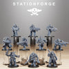 Three 3D printed Orkaz Pirates miniatures by StationForge, detailed models from Last Hope Miniatures in dynamic poses.