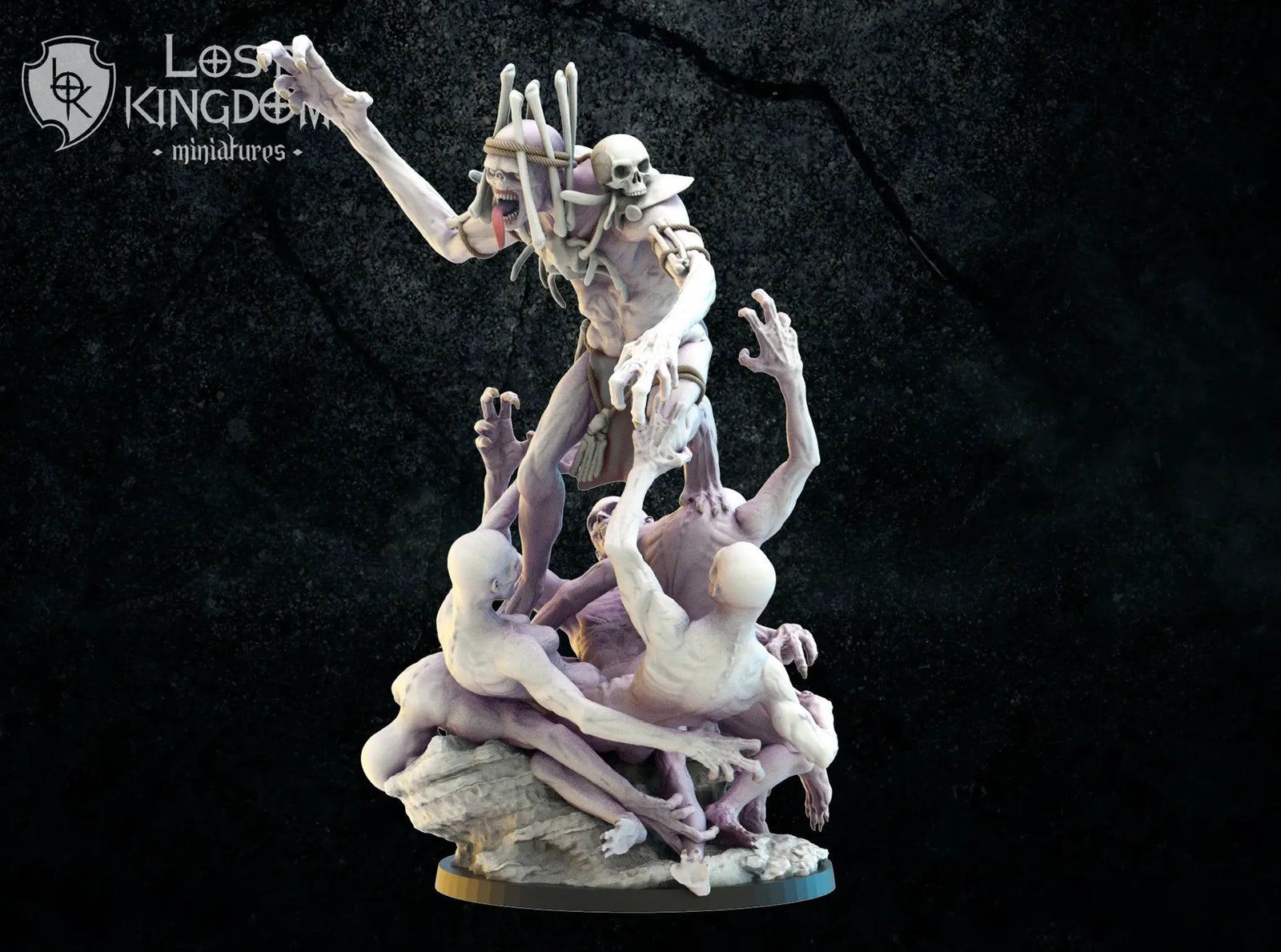 3D printed Ozul Ghul King model by Lost Kingdom Miniatures, detailed fantasy figure from Last Hope Miniatures.
