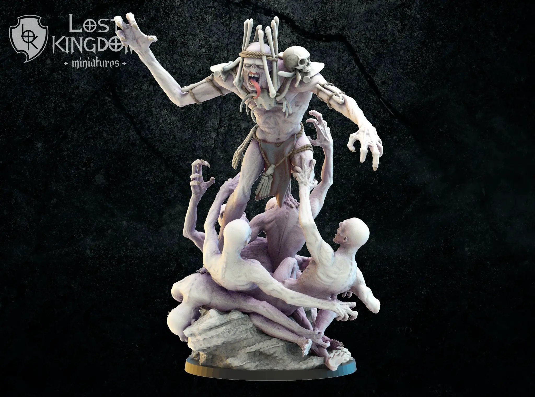 3D printed Ozul, Ghul King model by Last Hope Miniatures for Lost Kingdom Miniatures, featuring detailed ghoul king figurine.